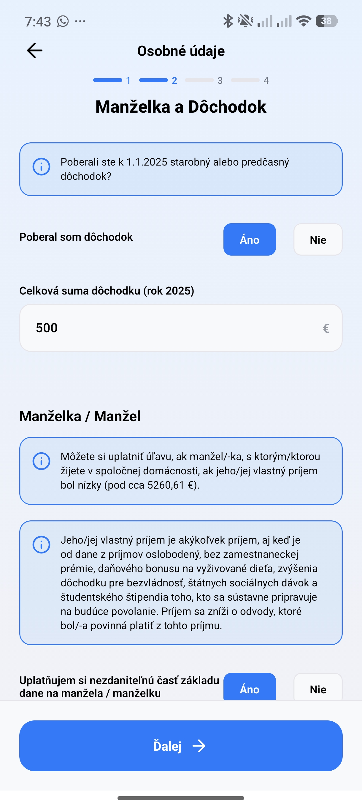 Výpočet nezdaniteľnej časti